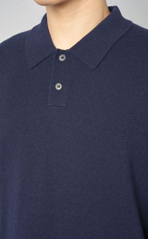 ウールロングスリーブポロシャツニット