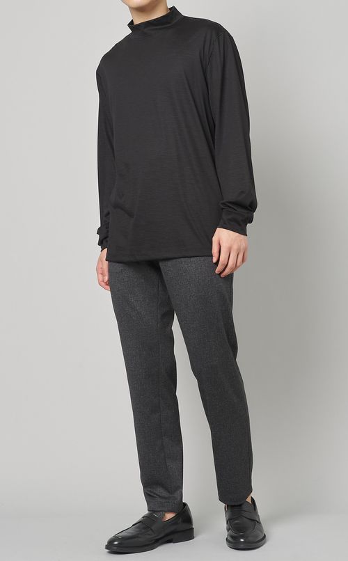 ウールジャージーハイネックカットソー