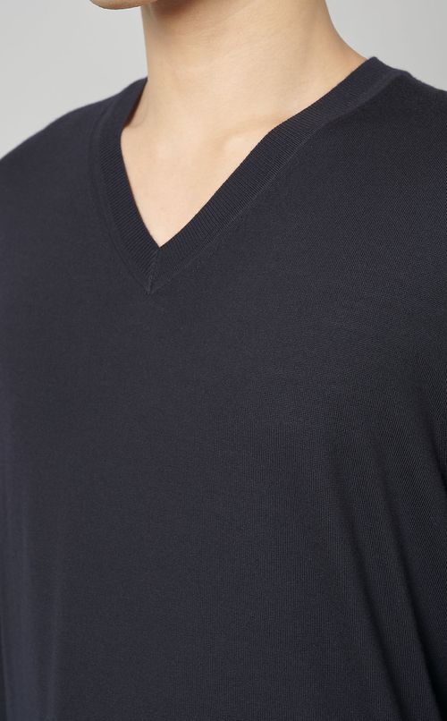 ロングスリーブVネックニット
