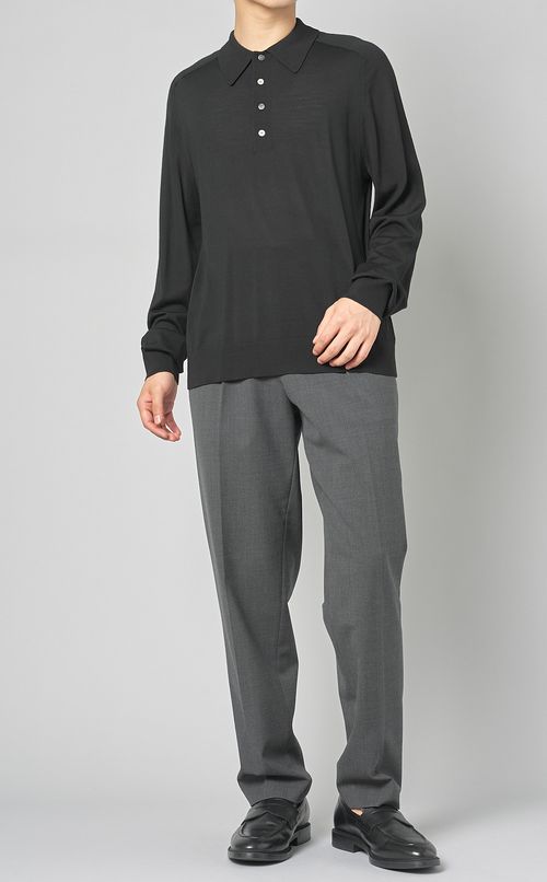 ロングスリーブニットポロシャツ