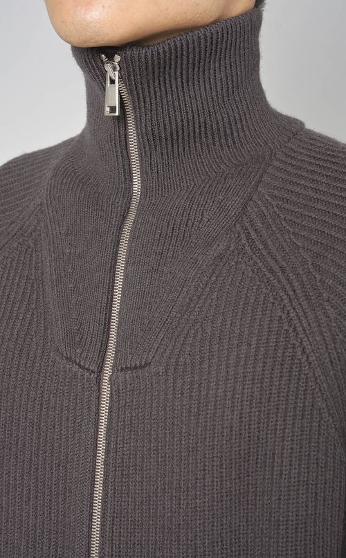 カシミヤフルジップニット