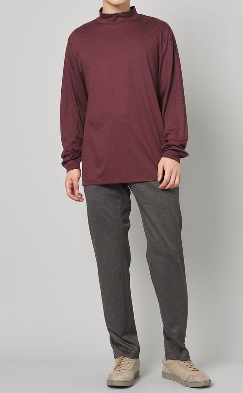 ウールジャージーハイネックカットソー