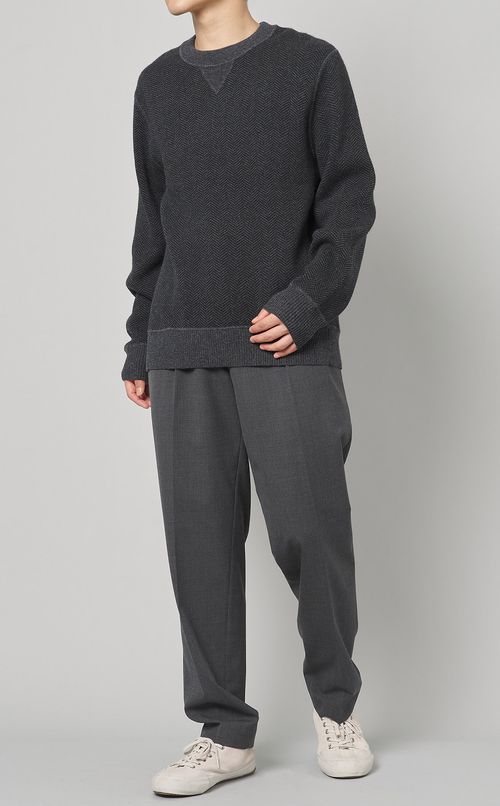 ウールヘリンボーンプルオーバー