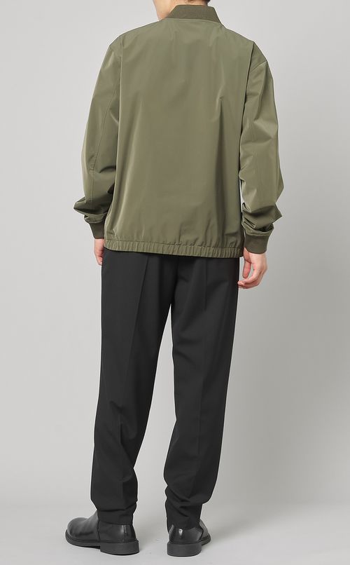 ストレッチポリエステルジップブルゾン