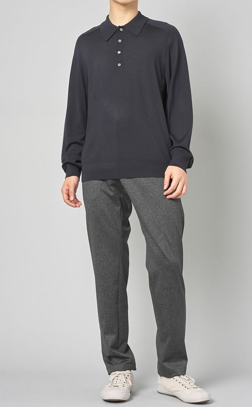 ロングスリーブニットポロシャツ