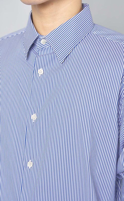 コットンナイロンストライプシャツ