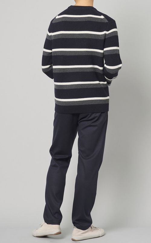 カシミヤボーダークルーニット