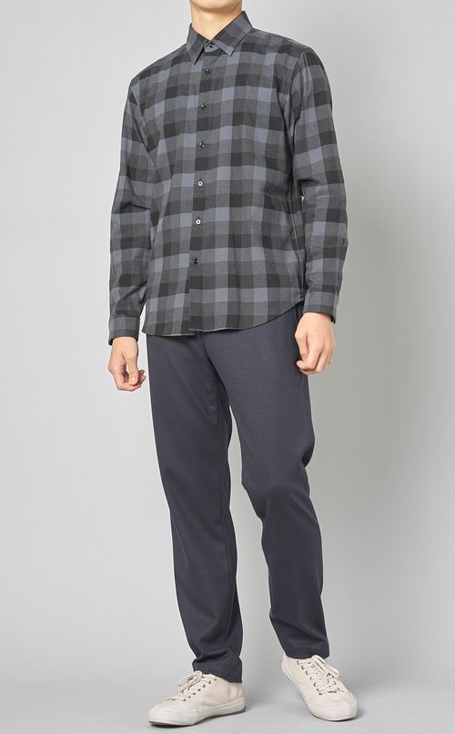 コットンチェックフランネルシャツ