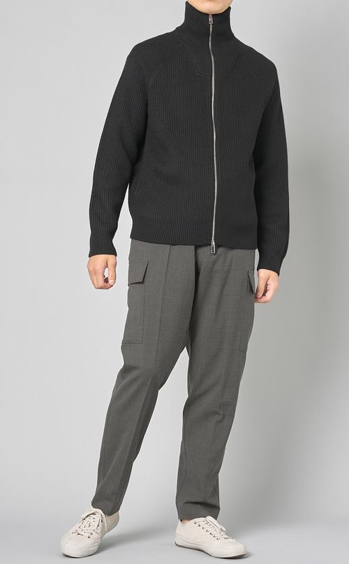 カシミヤフルジップニット