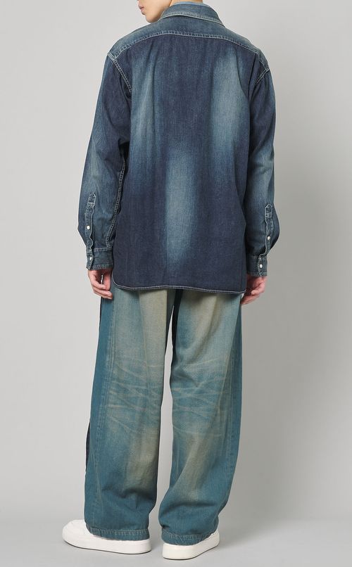 ダブルレイヤードデニムシャツ