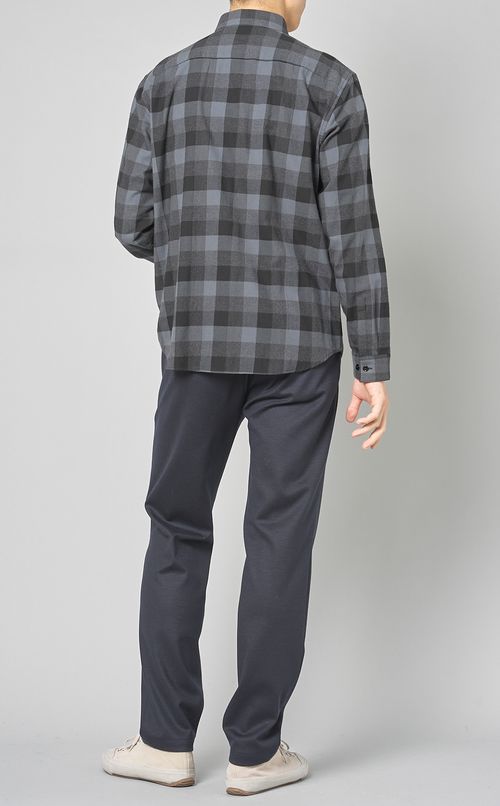 コットンチェックフランネルシャツ