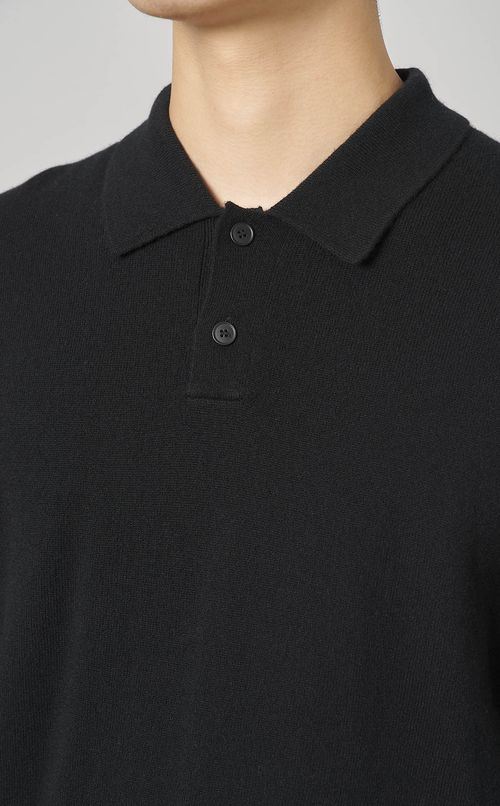 ウールロングスリーブポロシャツニット