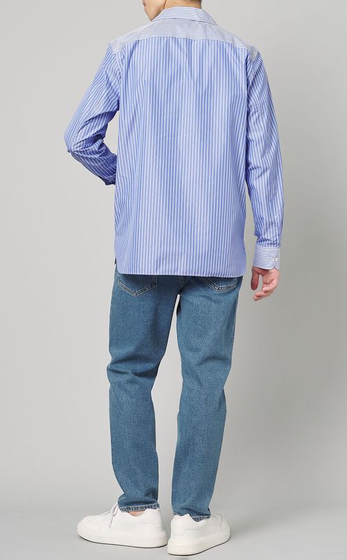 マルチストライプオープンカラーシャツ