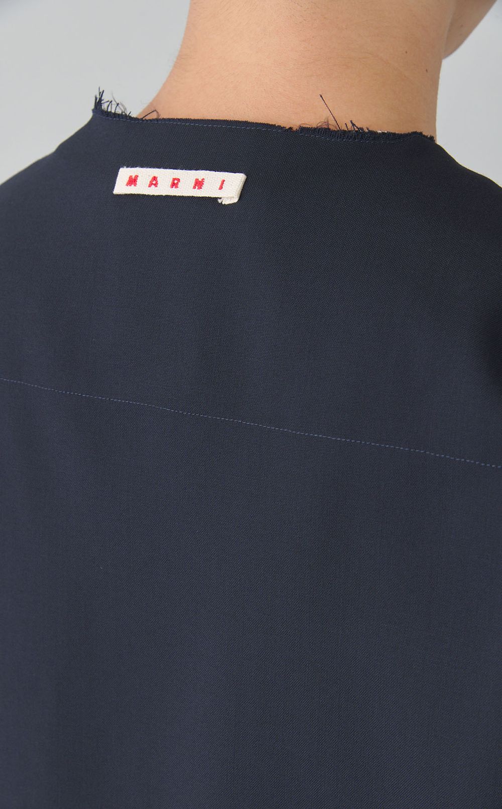 ノーカラーオーバーシャツ