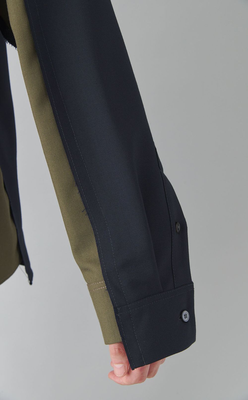 バイカラートロピカルウールシャツ