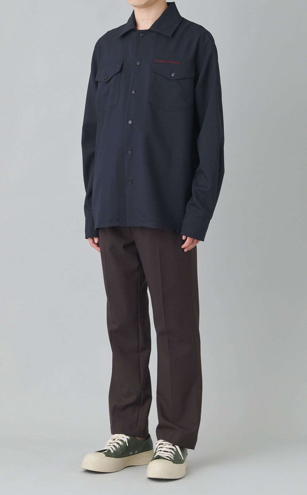 ダブルポケットトロピカルウールシャツ