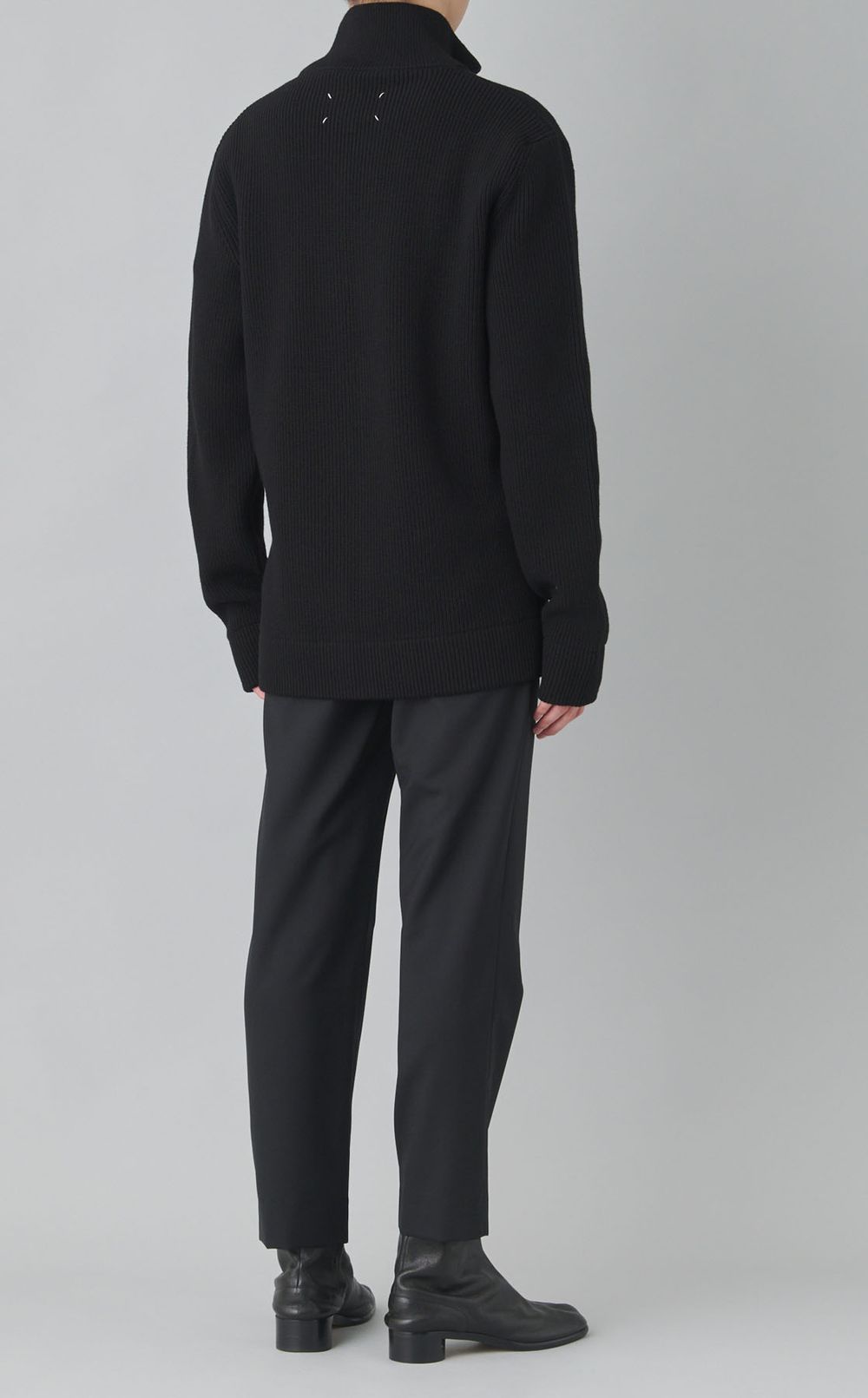 リブニットハイネックカーディガン