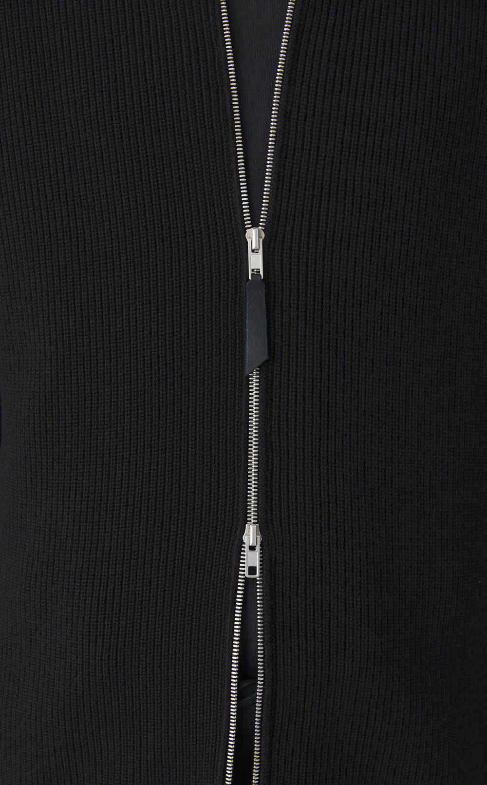 リブニットハイネックカーディガン