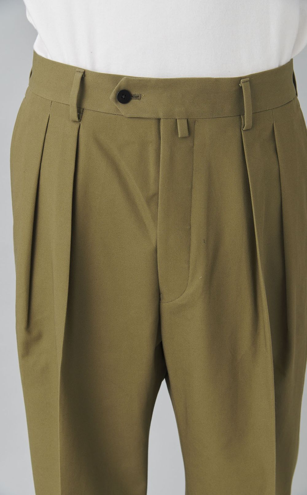 コットンツイル2タックワイドパンツ