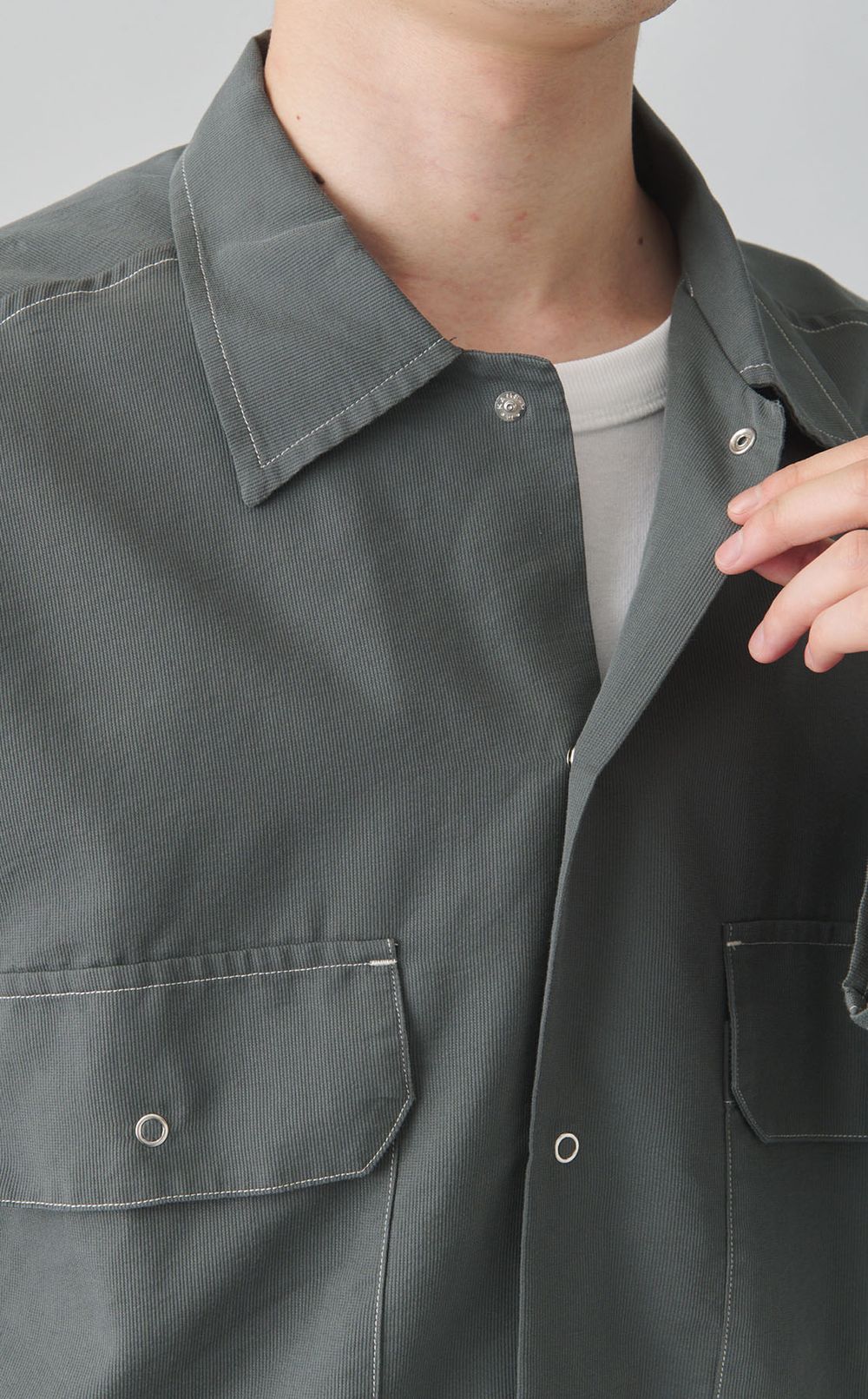 コットンピケワークシャツ