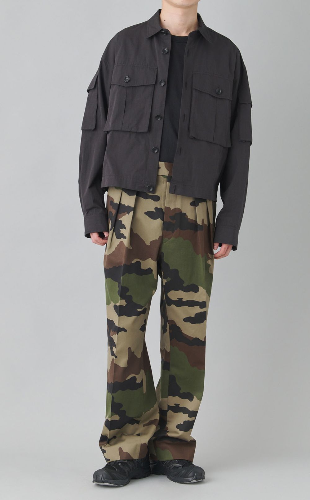 シャンブレーサファリショートシャツ