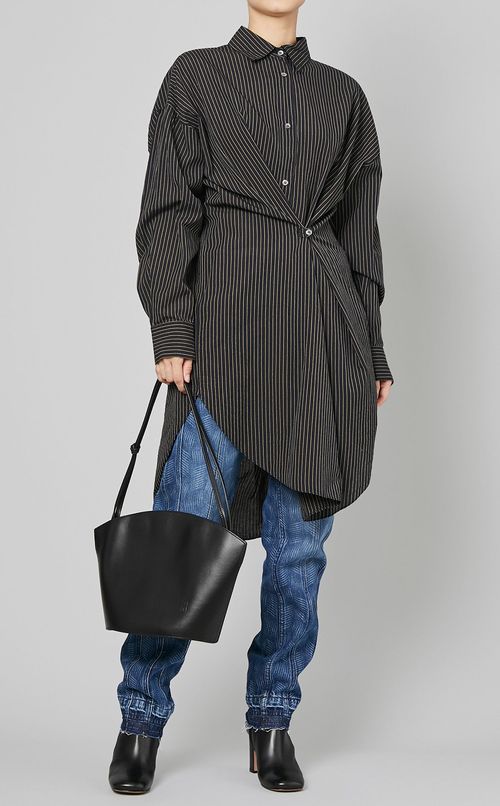 プリントストレートデニムパンツ