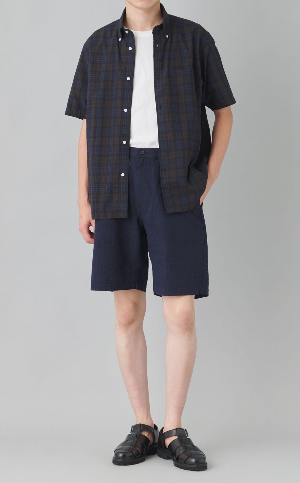 ショートスリーブサッカーチェックシャツ