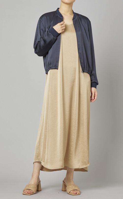 クラッシュサテンワンピース