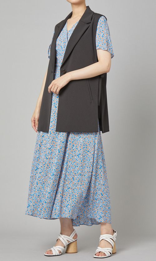 カシュクールプリントワンピース