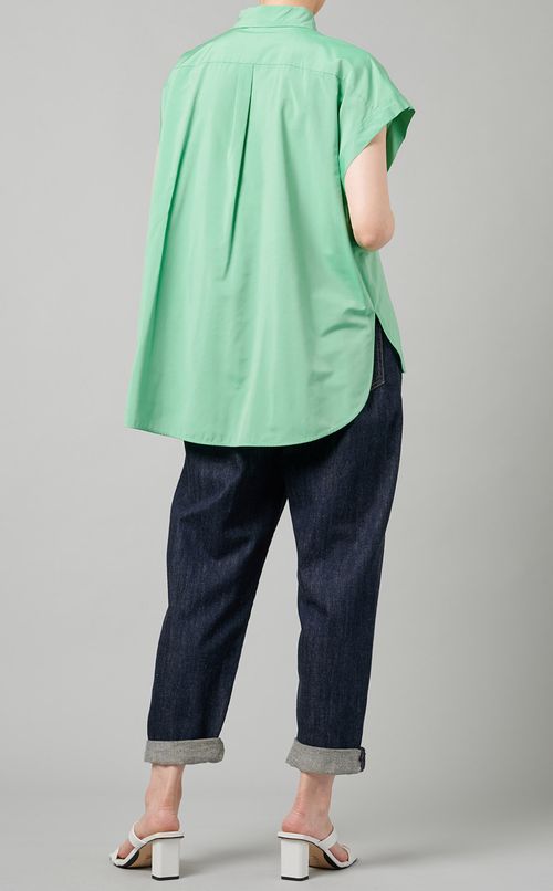 レーヨンシャツカラーブラウス