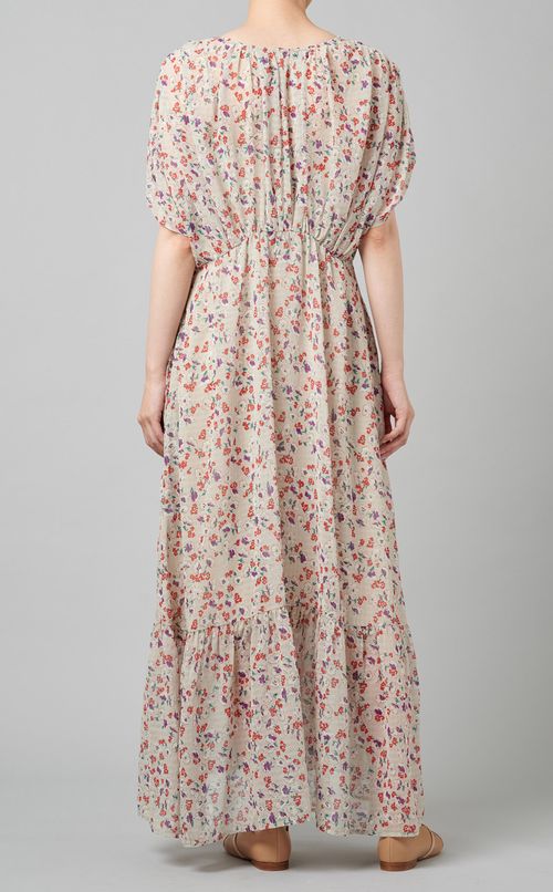 フラワープリントロングワンピース