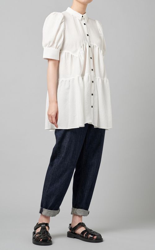 スカラップティアードブラウス