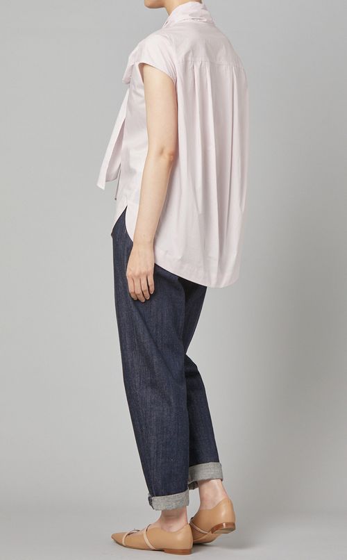 ビッグボウタイノースリーブブラウス