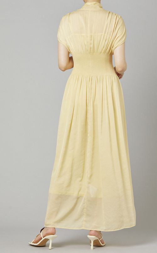 ウエストシャーリングボウタイワンピース