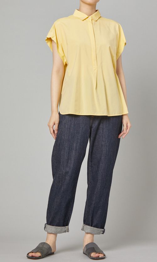 レーヨンシャツカラーブラウス