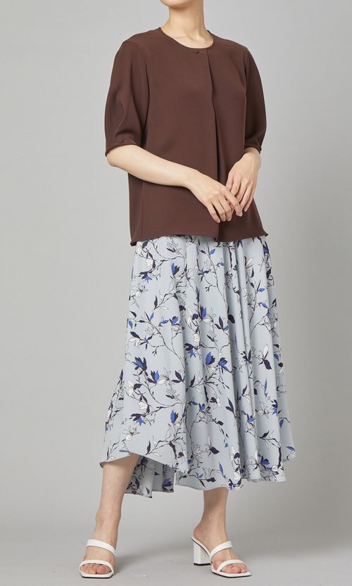 フラワープリントフレアスカート