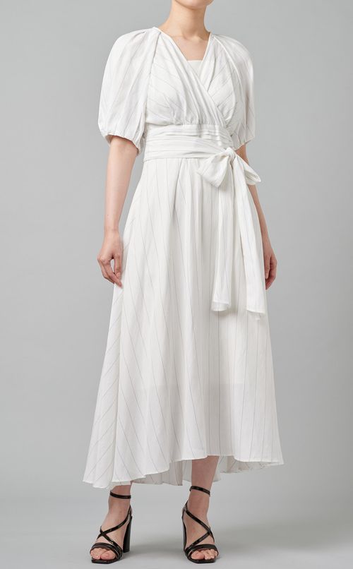 ストライプカシュクールワンピース