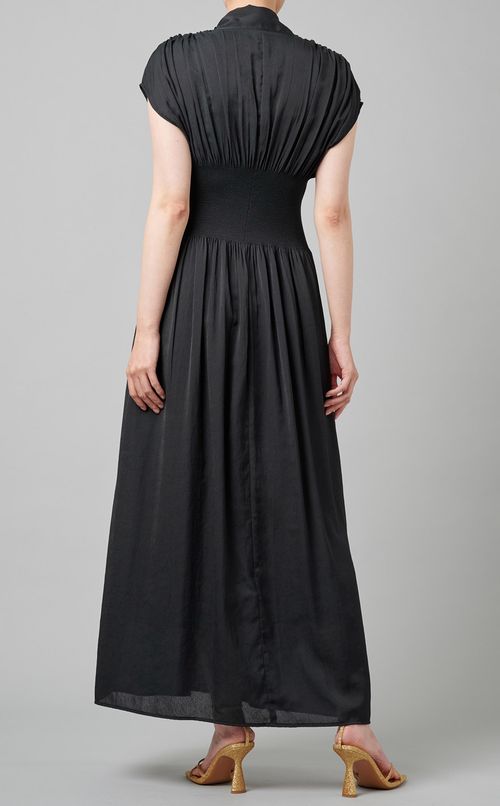 ウエストシャーリングボウタイワンピース