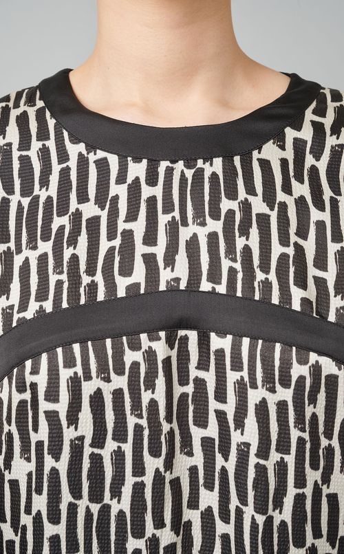 プリントロングスリーブミニワンピース