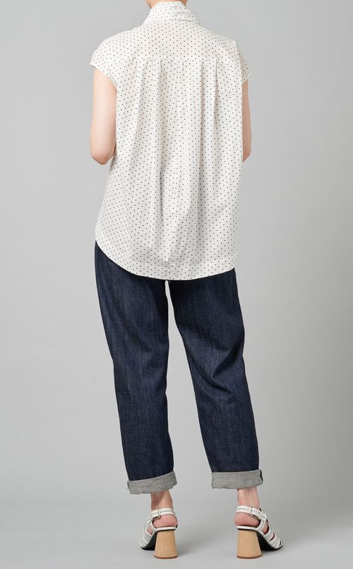 ビッグボウタイノースリーブブラウス