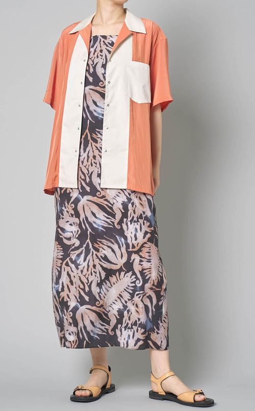 プリントキャミソールロングワンピース