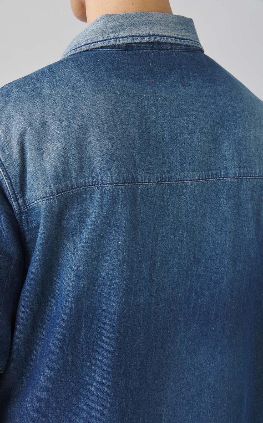 デニムオープンカラーシャツ