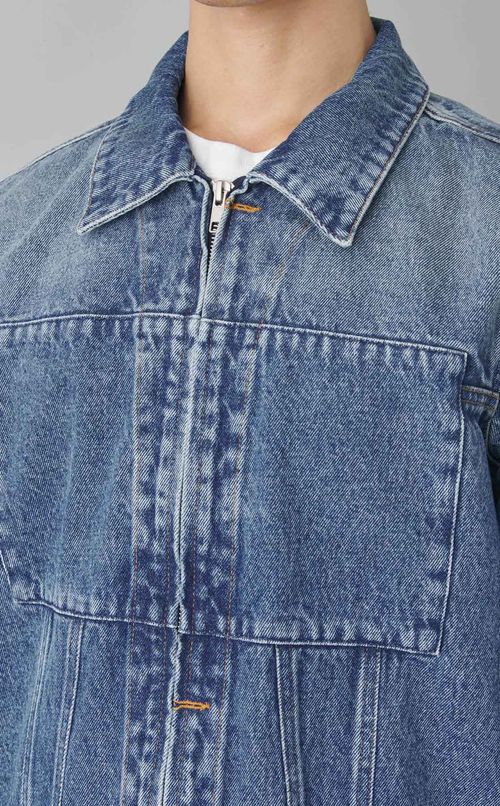 ジップアップデニムブルゾン