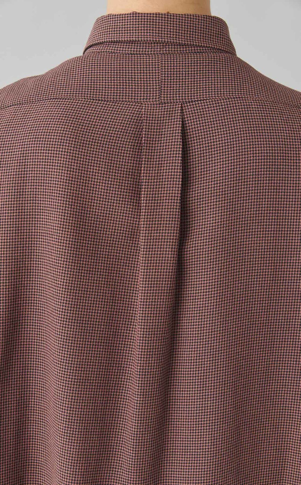 レーヨンリネンチェックシャツ