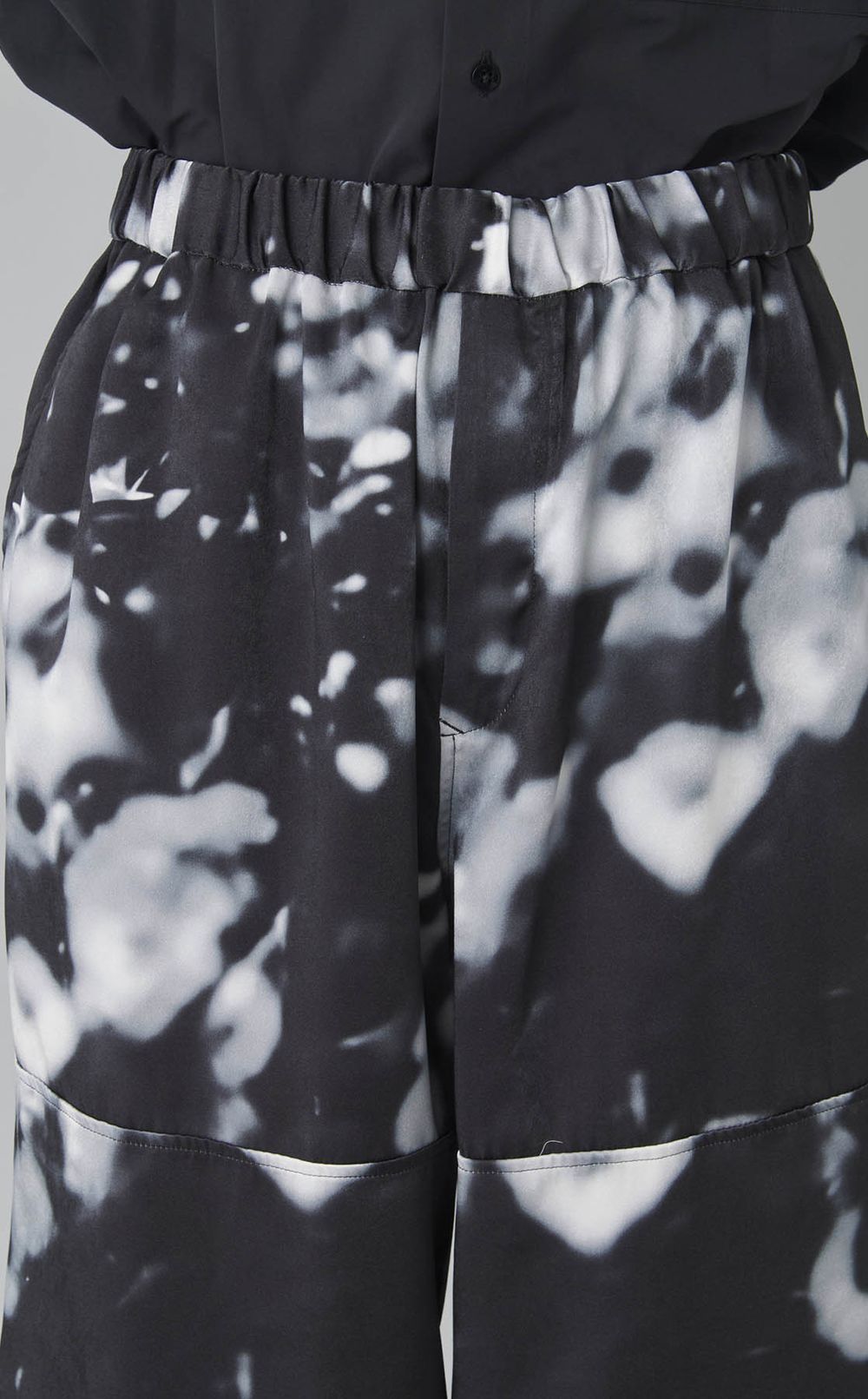 ボカシプリントワイドスリットパンツ