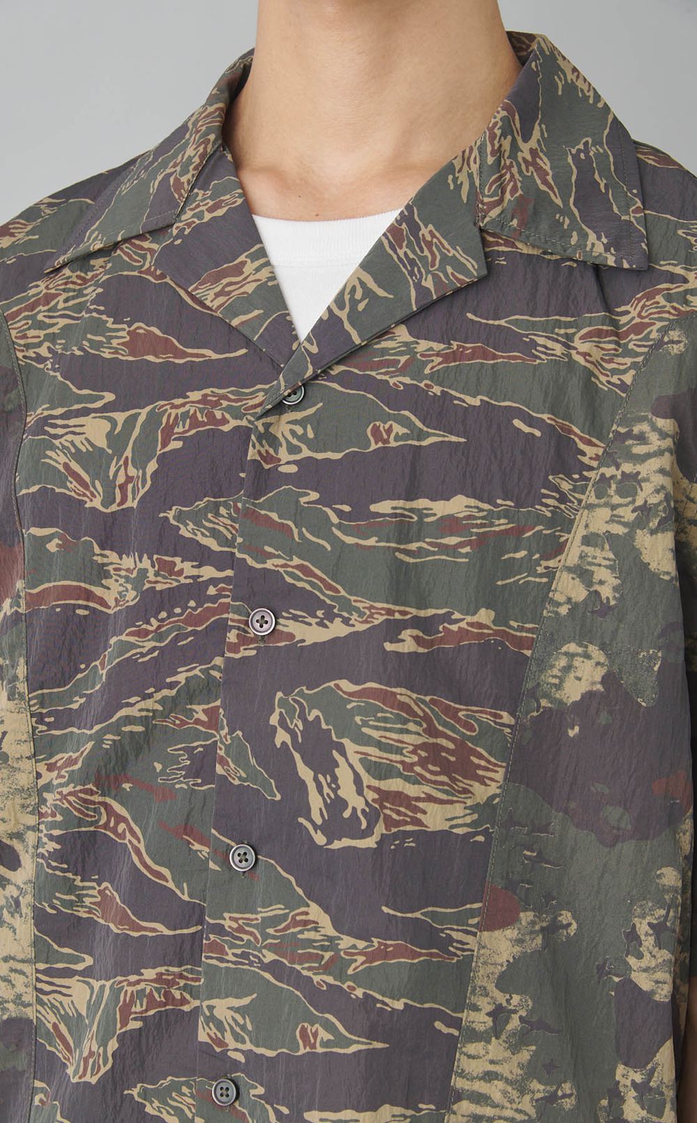 カモフラージュオープンカラーシャツ