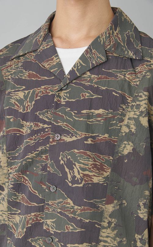 カモフラージュオープンカラーシャツ