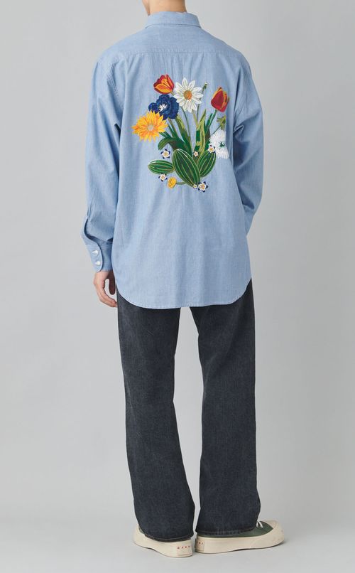 エンブロイダリーシャンブレーシャツ