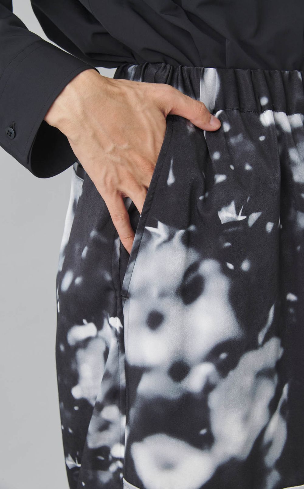 ボカシプリントワイドスリットパンツ