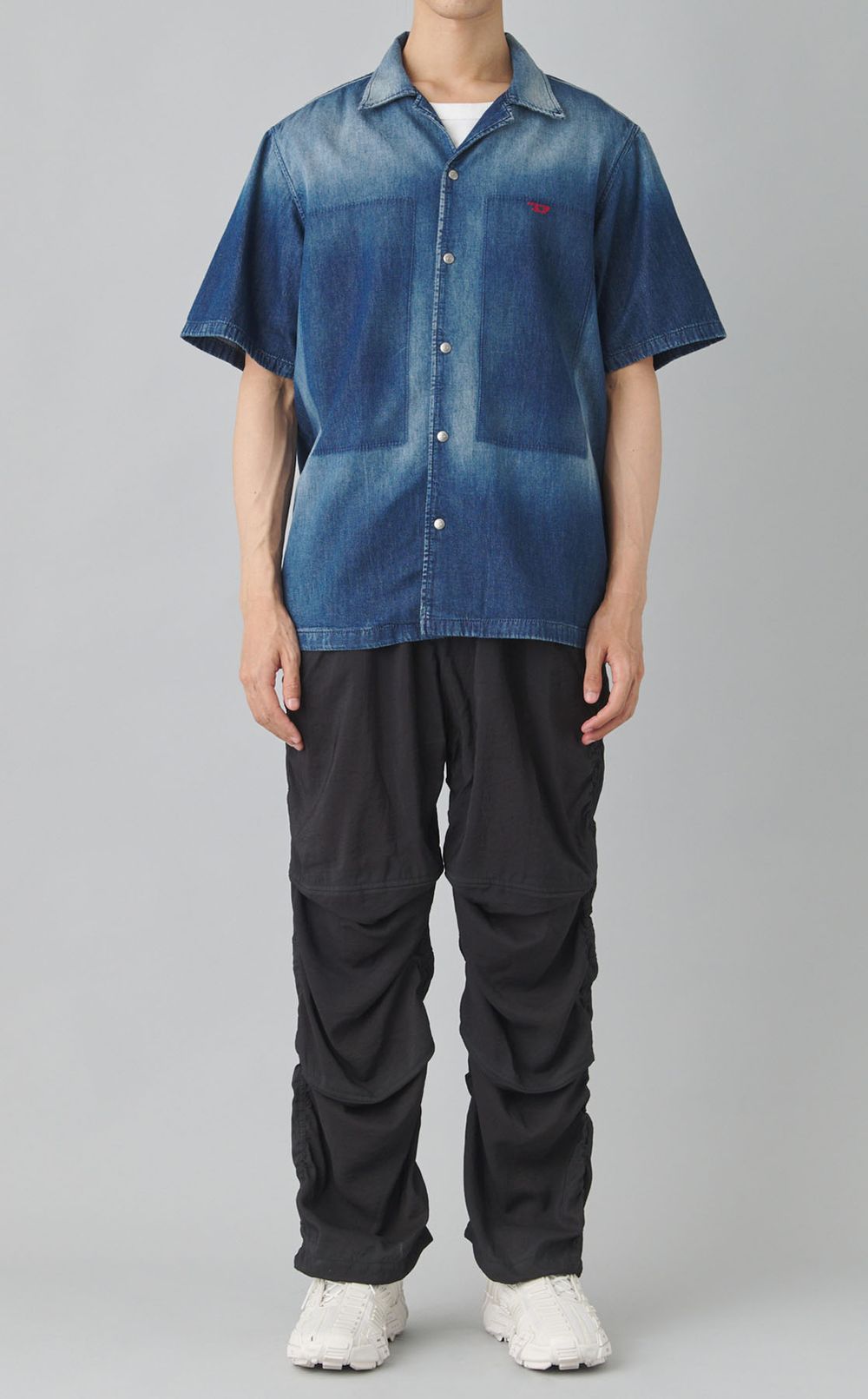 デニムオープンカラーシャツ